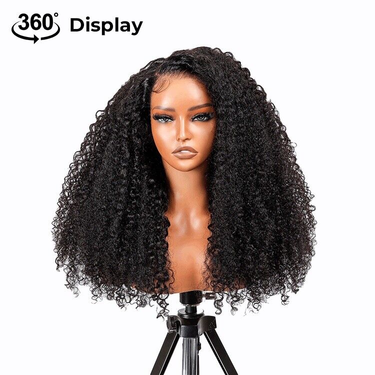 Human Hair Wigs Glueless Ready To Wear Natural Fluffy Curly Lace Front Women