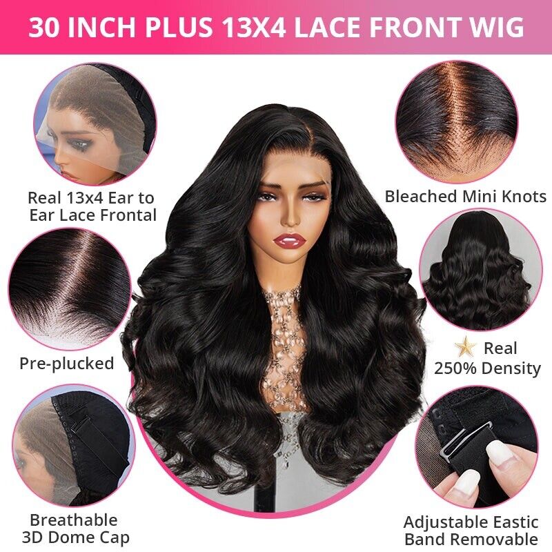 Human Hair Wigs Lace Front Wigs 30inch 36inch Deal Extra Long Women Wigs Wavy