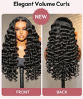 Vietnamese Human Hair Glueless Lace Front Pre Styled Loose Wave Wand Curl 250% Density Wig