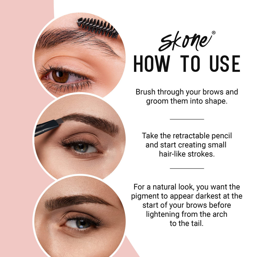 Skone The Original Brow Wand – Dual-Sided Waterproof Brow Pencil (Chocolate)