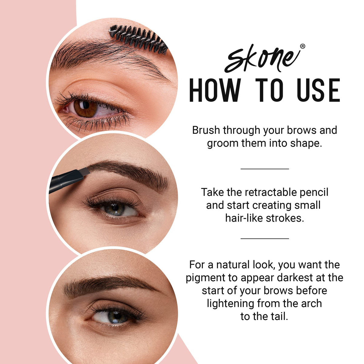 Skone The Original Brow Wand – Dual-Sided Waterproof Brow Pencil (Chocolate)